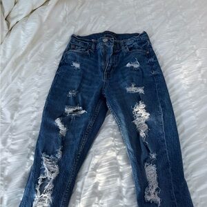 Aeropostale Ripped Dark Blue Boyfriend Jeans